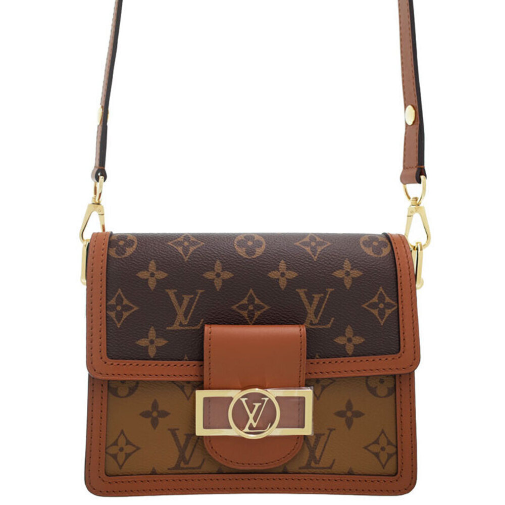 Louis Vuitton Monogram Leather Brown Reverse Dauphine Shoulder Bag